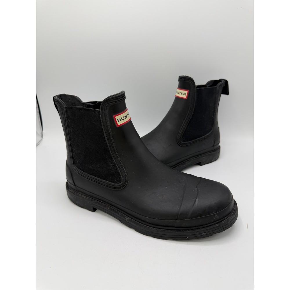 Hunter Commando Chelsea Rain Boots Black MFS9016RMA Mens Size 10 UK 9 No Box